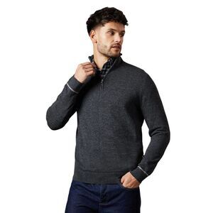 Burton Mens Cotton Quarter Zip Sweater / Charcoal